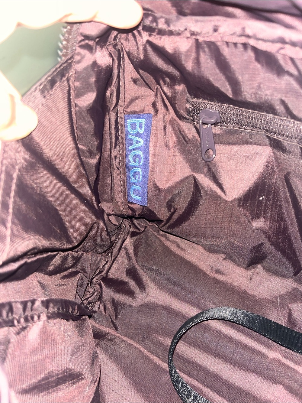 BAGGU Chocolate Plum Regular size Bowler Bag - Picture 8 of 10